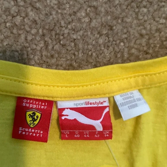 Ferrari V neck tee womens Puma Ferrari vibrant yellow nwt - Picture 4 of 10